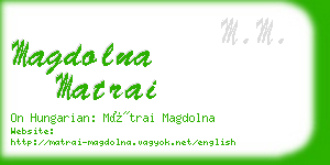 magdolna matrai business card